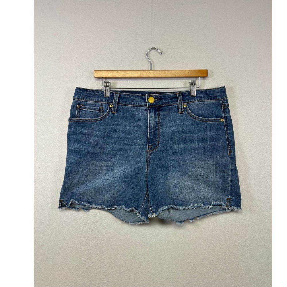 Seven7 Weekend Short Casual Womens 16 Blue Denim Frayed Rawā Hem Shorts